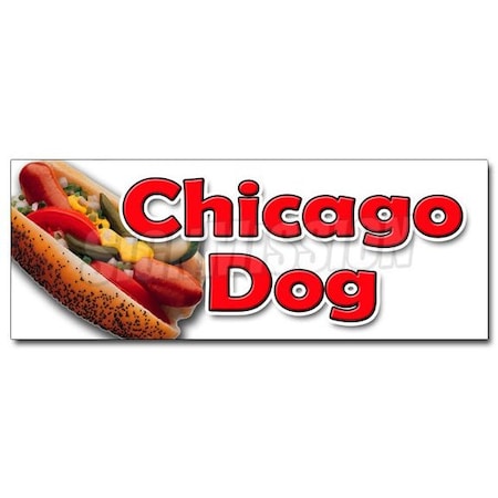 Signmission CHICAGO DOG DECAL sticker all beef chicago red poppy seen bun tomato dill D-12 Chicago Dog